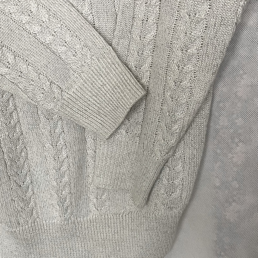 Athleta Hawthorn Textured crewneck oversized wool blend cable knit sweater - Picture 8 of 11